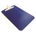 BS Teasdale Heavy Duty Blue Plastic A4 Clipboard Acrylic Material Shatter Resistant Metal Detectable with Stainless B3090