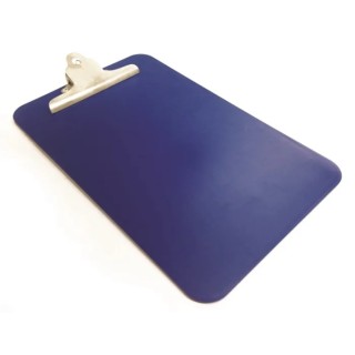 BS Teasdale Heavy Duty Blue Plastic A4 Clipboard Acrylic Material Shatter Resistant Metal Detectable with Stainless B3090