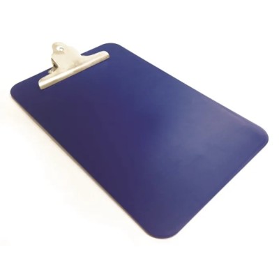BS Teasdale Heavy Duty Blue Plastic A4 Clipboard Acrylic Material Shatter Resistant Metal Detectable with Stainless B3090