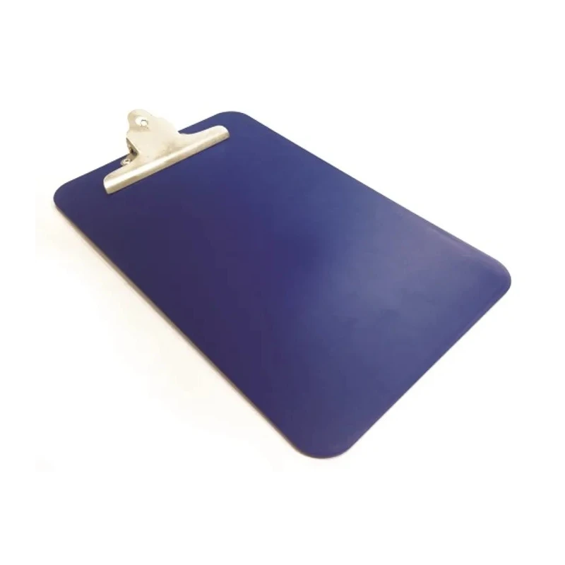 BS Teasdale Heavy Duty Blue Plastic A4 Clipboard Acrylic Material Shatter Resistant Metal Detectable with Stainless B3090