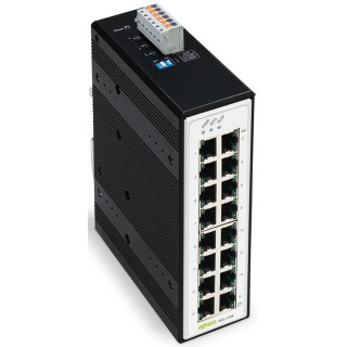 WAGO Unmanaged 16 Port 10/100/1000Base-T Ethernet Switch Rugged Metal Housing 852-1106