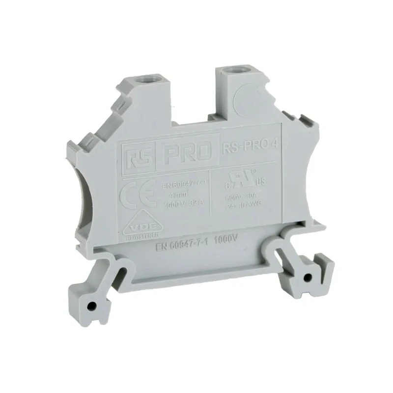 RS PRO Grey Feed Through Terminal Block 1-Level Cage Clamp 32A 1000V 6 mm Width 242-0486