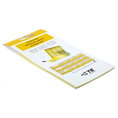 Idento Black Yellow Adhesive Self-Laminating Label Sheet 11mm x 38mm 220 Per Pack TEK 1138