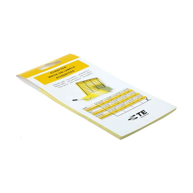 Idento Black Yellow Adhesive Self-Laminating Label Sheet 11mm x 38mm 220 Per Pack TEK 1138