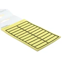 Idento Black Yellow Adhesive Self-Laminating Label Sheet 11mm x 38mm 220 Per Pack TEK 1138