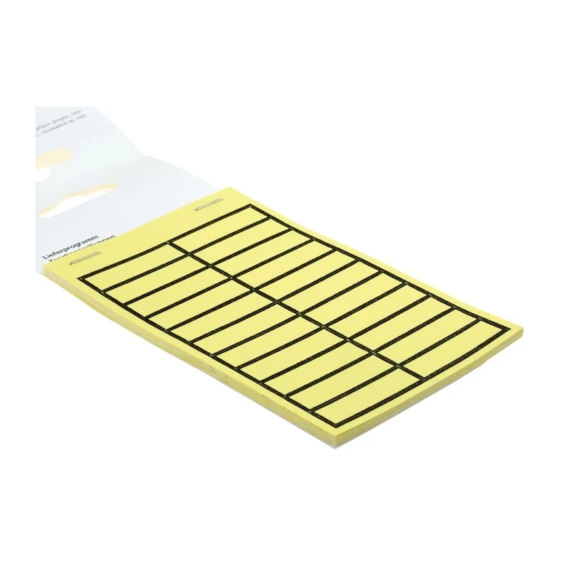 Idento Black Yellow Adhesive Self-Laminating Label Sheet 11mm x 38mm 220 Per Pack TEK 1138