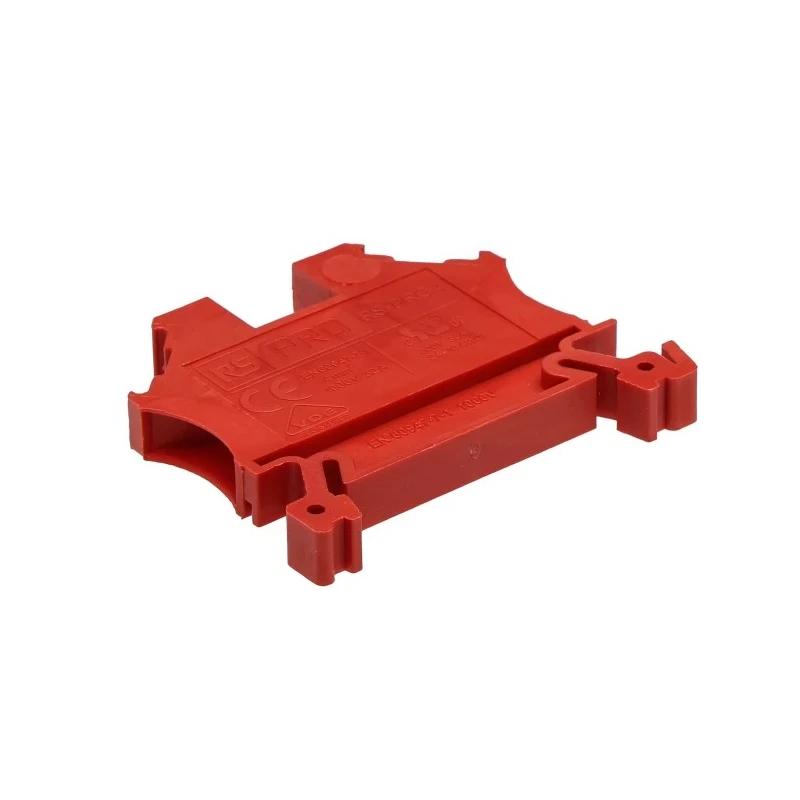 RS PRO Feed Through Terminal Block Red 1-Level Cage Clamp 32A 1000V VDE 242-0493