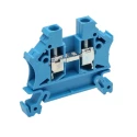 RS PRO Feed Through Terminal Block Blue, 1-Level, Cage Clamp Termination, 32A Current, 1000V, 6 mm Width, Model 242-0488