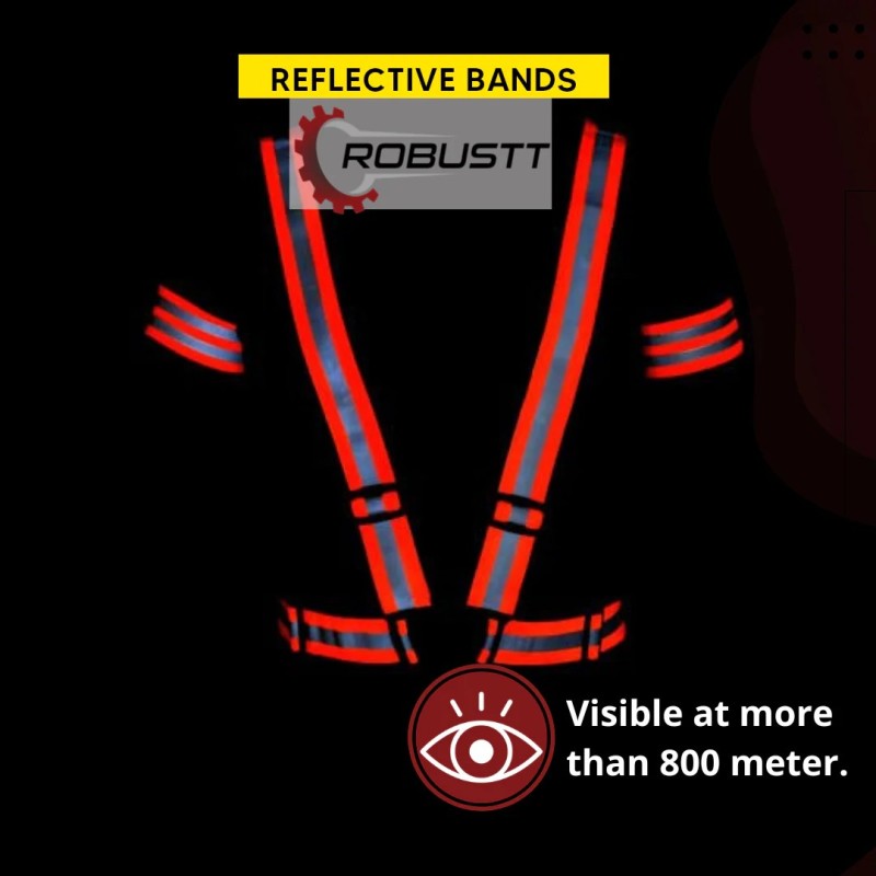 Buy Robustt Orange Protective Safety Reflective VestBelt Jacket