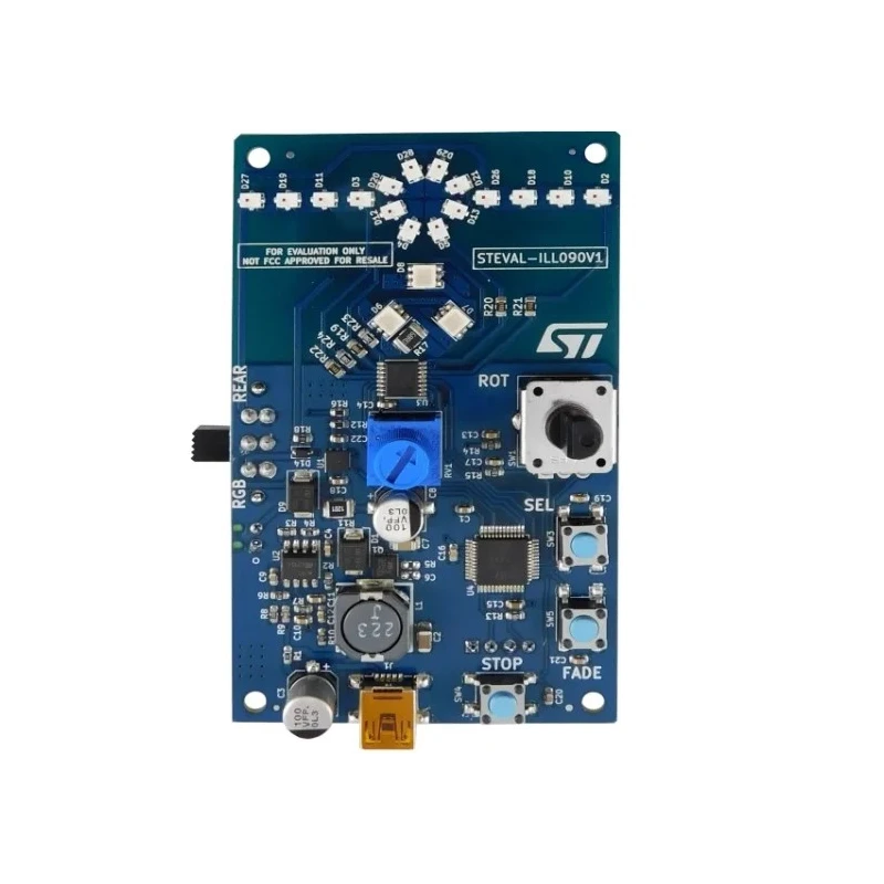 STMicroelectronics LED Driver Evaluation Kit STEVAL-ILL090V1 with STM8 MCU Direct Switch Control STEVAL-ILL090V1