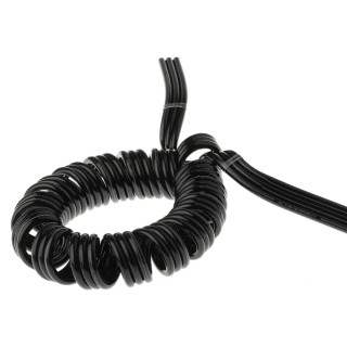 SMC Polyurethane Black 1 m Recoil Hose 6mm Tube Outside Diameter with 4mm Tube Inside Diameter, Maximum Operating TCU0604B-3