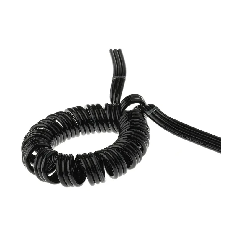 SMC Polyurethane Black 1 m Recoil Hose 6mm Tube Outside Diameter with 4mm Tube Inside Diameter, Maximum Operating TCU0604B-3