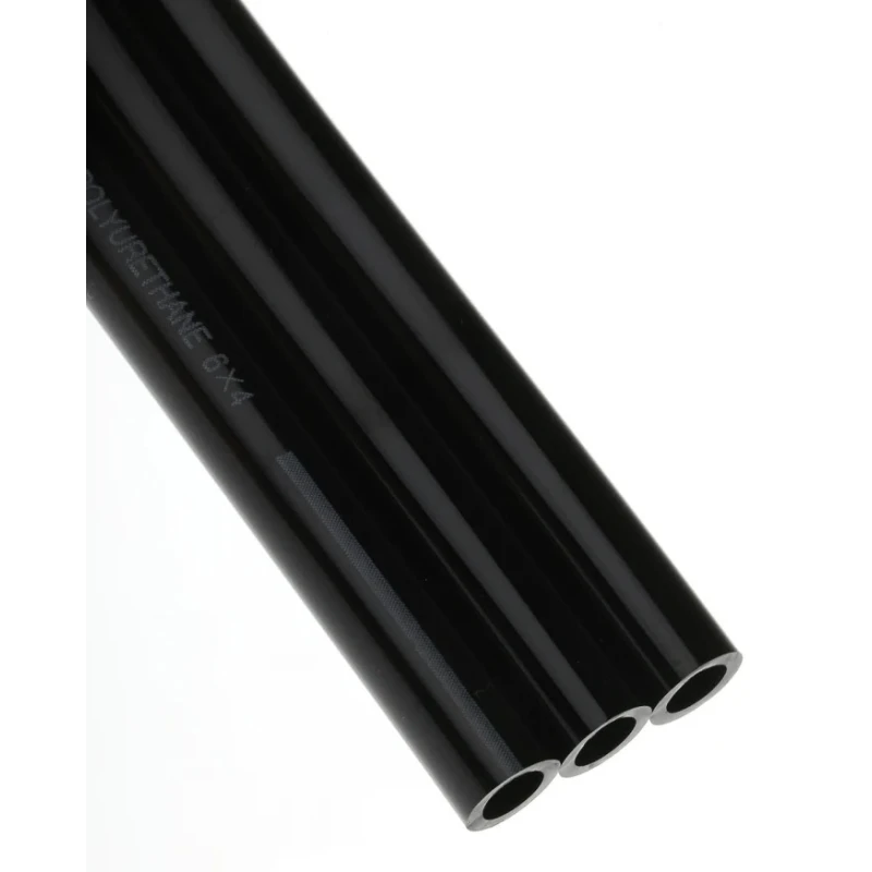 SMC Polyurethane Black 1 m Recoil Hose 6mm Tube Outside Diameter with 4mm Tube Inside Diameter, Maximum Operating TCU0604B-3