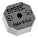 Sonitron 91 dB Through Hole Continuous Internal 9.5 mm Buzzer 21 mm 1.5 V dc Min 15V dc Max SMA-21LC-P10