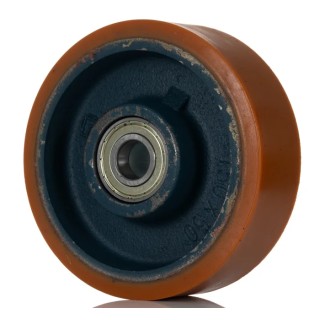 LAG Orange Blue Polyurethane Trolley Wheel 150mm Diameter 700kg Load Capacity Cast Iron Hub Ball Bearing 7020 CC