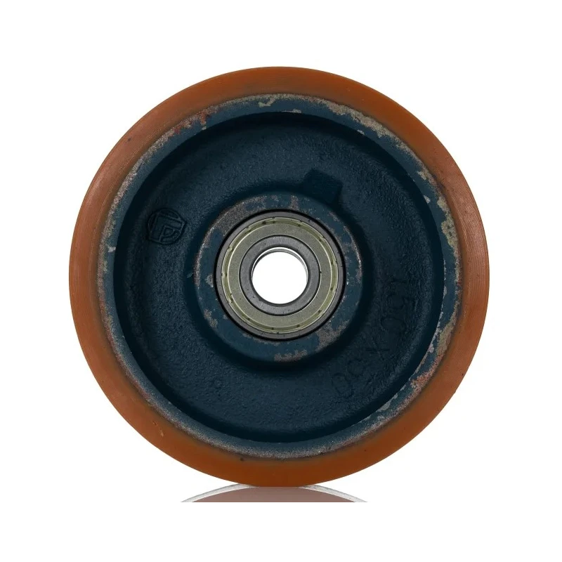 LAG Orange Blue Polyurethane Trolley Wheel 150mm Diameter 700kg Load Capacity Cast Iron Hub Ball Bearing 7020 CC