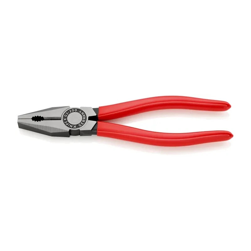Knipex Combination Plier Plastic Coated Handle Special Quality Tool Steel Polished Black Atramentised 200mm 03 01 200