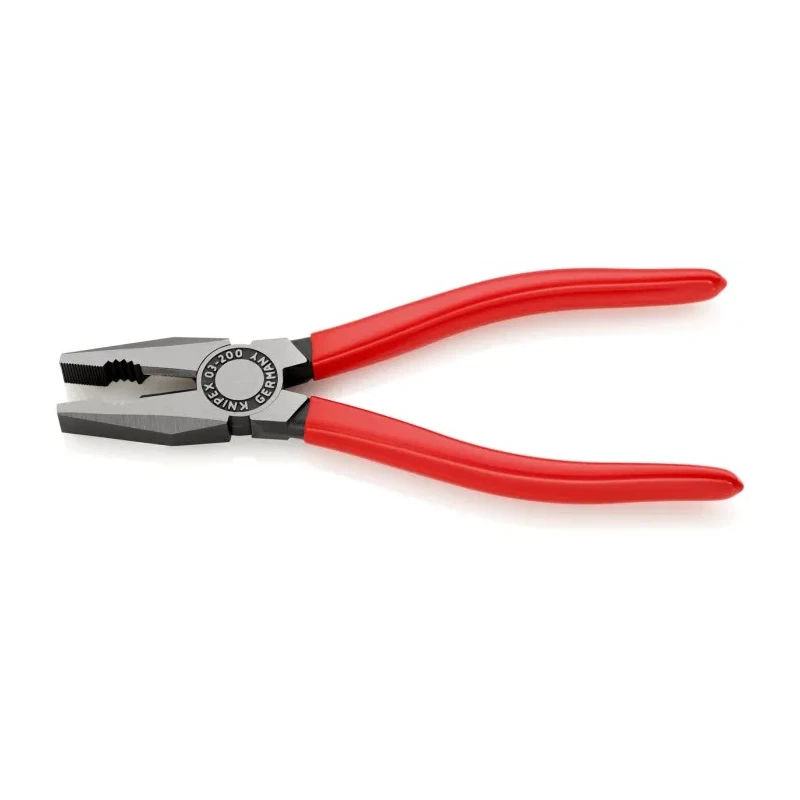 Knipex Combination Plier Plastic Coated Handle Special Quality Tool Steel Polished Black Atramentised 200mm 03 01 200