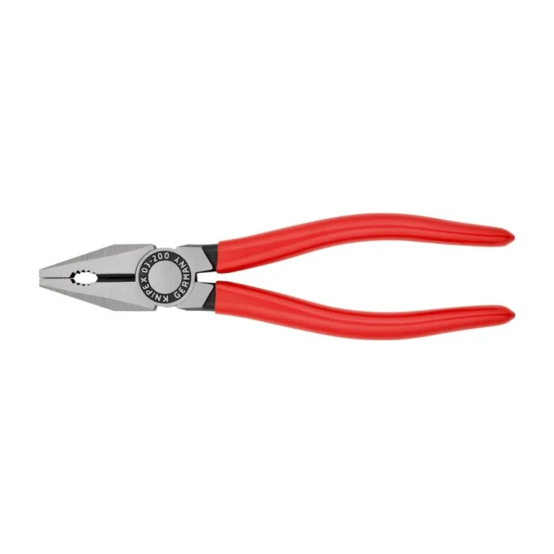 Knipex Combination Plier Plastic Coated Handle Special Quality Tool Steel Polished Black Atramentised 200mm 03 01 200