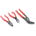 Knipex 3-Piece High Leverage Plier Set Combination Pliers, Cutters, Water Pump Pliers 00 20 10