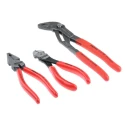 Knipex 3-Piece High Leverage Plier Set Combination Pliers, Cutters, Water Pump Pliers 00 20 10