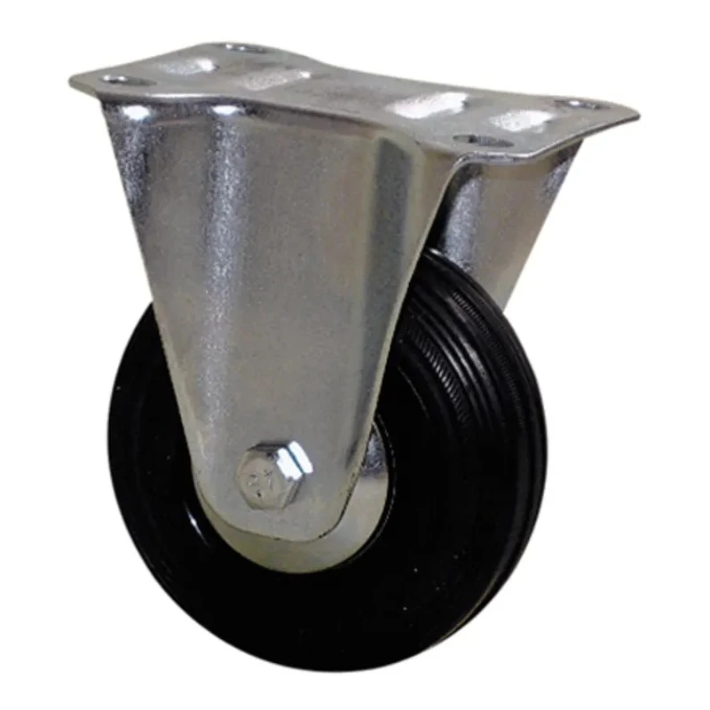 Guitel Hervieu Fixed Castor, 50 mm Wheel Diameter, 50 kg Load Capacity, Rubber Wheel, Pressed Steel Frame, Bright 5083052