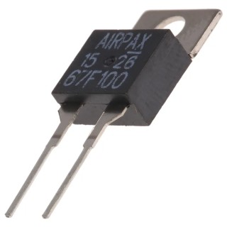Airpax Bi-Metallic Thermostat, Closes at 100 °C, 130 °C Max, Normally Open, Automatic Reset, 1 A, PCB Terminal 67F100
