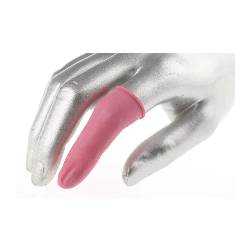 RS PRO Pink Latex Finger Cots, Size 9 (L), Anti-Static, Powder-Free, 100 Per Pack 266-2874