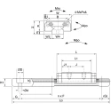 NSK Linear Guide Carriage LU Series Miniature, 43.6mm Length, 32mm Width, 5.55 kN Dynamic Load, Model LAU15AL