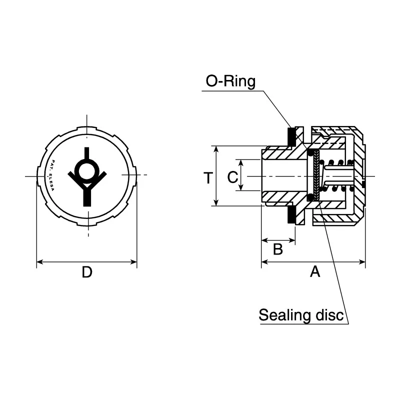 Elesa 31 mm Diameter G Thread Hydraulic Breather Cap with Polyamide Based Technopolymer Cap 54651