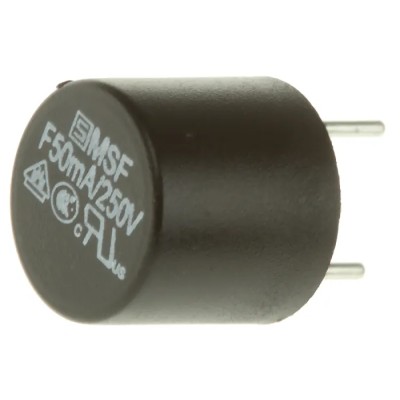 Schurter Non-Resettable Radial Fuse 50mA, 250V AC Fast Acting MSF 250 Series 0034.6001