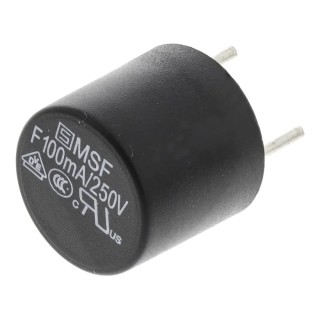 Schurter Non-Resettable Fuse Radial 100mA 250V AC Fast Acting Thermoplastic Body MSF 250 Series 0034.6004