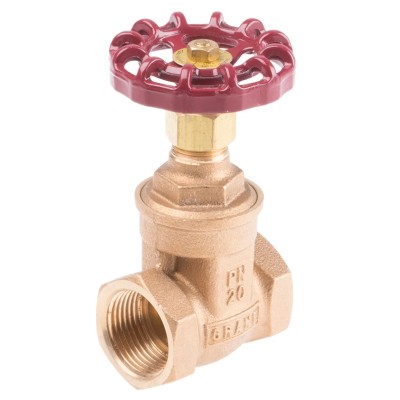 RS PRO Bronze Body Gate Valve 1 in Inlet/Outlet Female Port, Maximum Operating Pressure 20 bar 284-2569