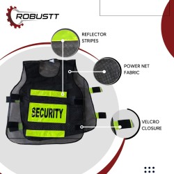 Buy Robustt Polyester Security Print Reflective Safety Jacket