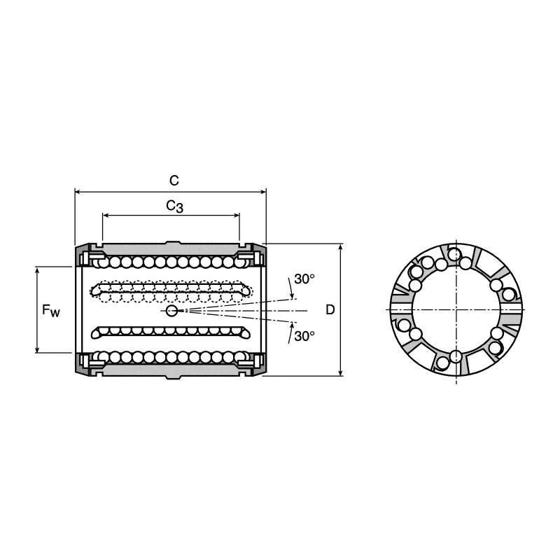Ewellix Makers in Motion Steel Linear Bearing Shielded Closed Design 32mm Length LBCD12 D