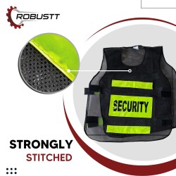 Buy Robustt Polyester Security Print Reflective Safety Jacket