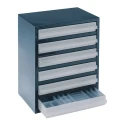 Raaco Drawer Storage Unit 6, Steel Case, Polypropylene Drawers, 435 mm x 357 mm x 255 mm, Blue 137591