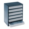 Raaco Drawer Storage Unit 6, Steel Case, Polypropylene Drawers, 435 mm x 357 mm x 255 mm, Blue 137591