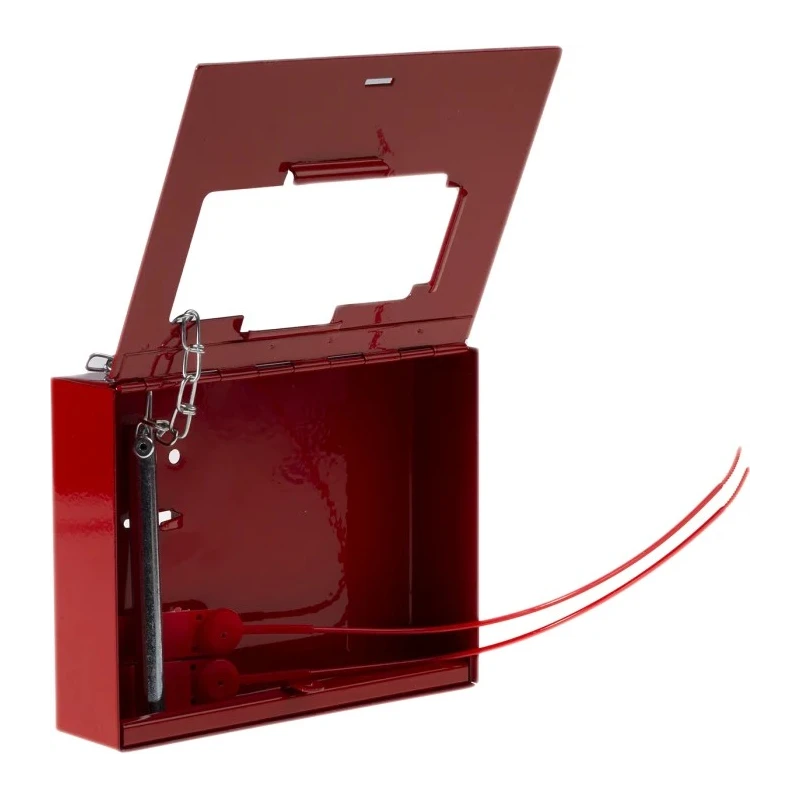 RS PRO Steel Wall Mount Red Key Lock Box with 2mm Break Glass Access Door 285-2780