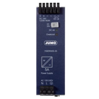 Jumo variTRON DIN Rail Power Supply 200V AC Input 24V DC, 5A Output 120W 705090/05-33