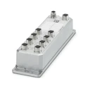 Phoenix Contact Industrial Unmanaged 8-Port M12 Ethernet Switch 10/100 Mbps IP67 226x60x46 mm 1196227