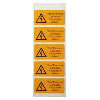 Idento Yellow Polyvinyl Chloride Safety Label Vor Öffnen des Gehäuses Netzstecker ziehen! ESSW17052