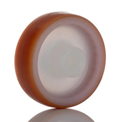 LAG Brown and White Polyurethane Trolley Wheel 80mm Diameter 25mm Width 100kg Load Capacity 9064