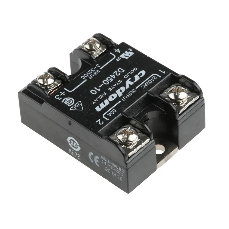 Crydom 1 Series Solid State Relay Panel Mount 50A Load 280 Vrms Load 32V Control D2450-10
