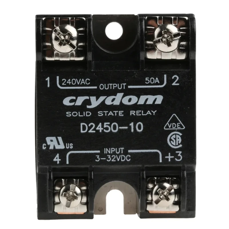 Crydom 1 Series Solid State Relay Panel Mount 50A Load 280 Vrms Load 32V Control D2450-10