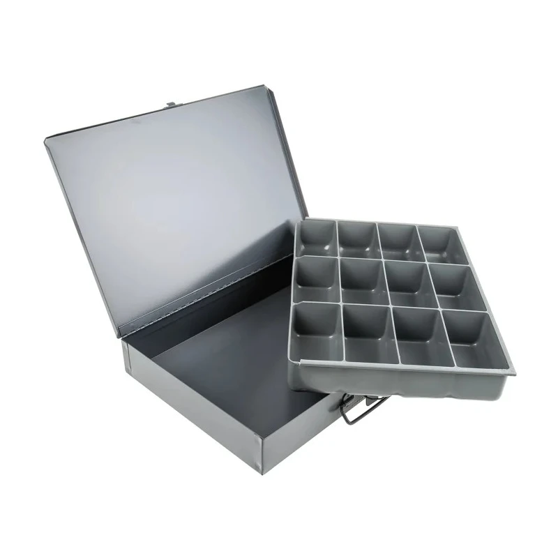 Durham 12 Cell Grey Steel Compartment Box 50mm x 339mm x 234mm 303-4646