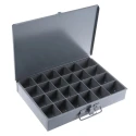Durham 24 Cell Grey Steel Compartment Box, 50 mm Height x 339 mm Width x 234 mm Depth 303-4674