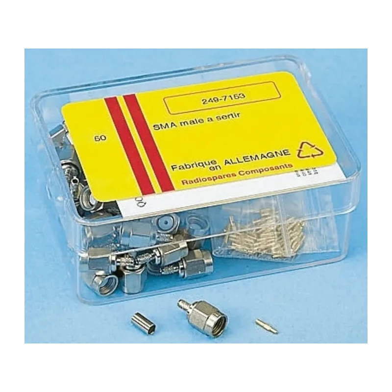 Telegartner SMA Series Coaxial Connector Cable Male SMA, 50 Ω, Straight Body Crimp J01150A0019