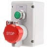 Craig & Derricott Push Button Control Station SPDT, Die Cast Aluminium Enclosure, IP65, Green Red Buttons SSTH/GS/P/F3/MG/CO