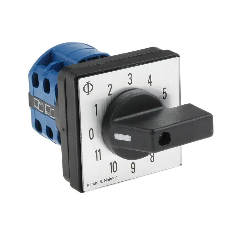 Kraus & Naimer Cam Switch, 12 Position, 6A, Panel Mount, Model CAD11.A543/GBA001.EF